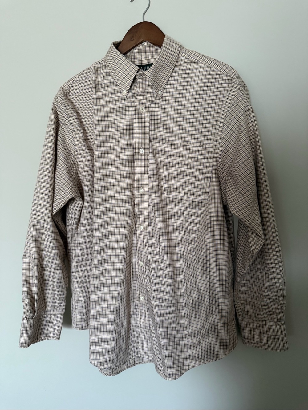 Lauren Ralph Lauren Classic Fit Non Iron Plaid Shirt Men's 17 34/35
